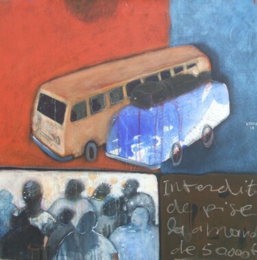 Peinture intitulée "Travelers 3" par Vivien Tapsoba, Œuvre d'art originale, Acrylique Monté sur artwork_cat.