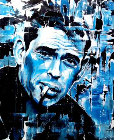 Painting titled "Jacques Brel" by Vivien Leseur, Original Artwork, Acrylic