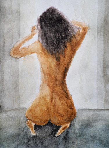 Painting titled "Painting of a beaut…" by Anton Vivchar, Original Artwork, Watercolor