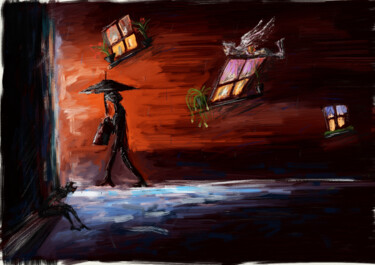 Цифровое искусство под названием "Man, angel and demon" - Anton Vivchar, Подлинное произведение искусства, Цифровая живопись