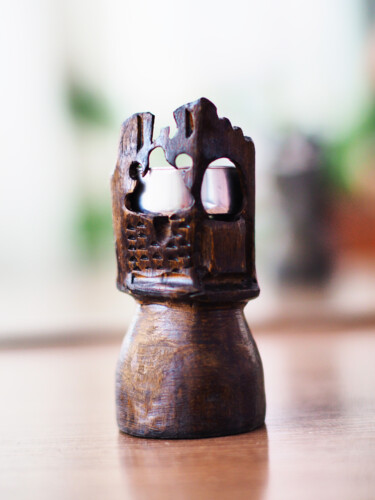 Rzeźba zatytułowany „Wooden candlestick.…” autorstwa Anton Vivchar, Oryginalna praca, Drewno