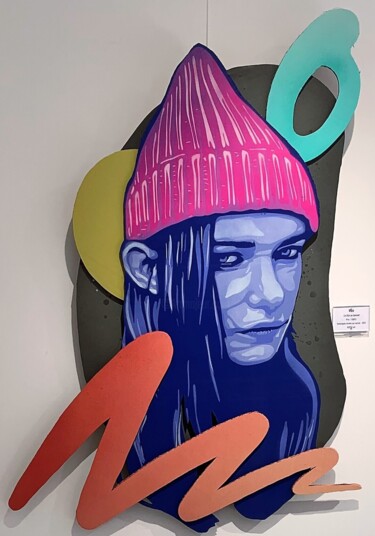 Schilderij getiteld "La fille au bonnet" door Viza, Origineel Kunstwerk, Acryl