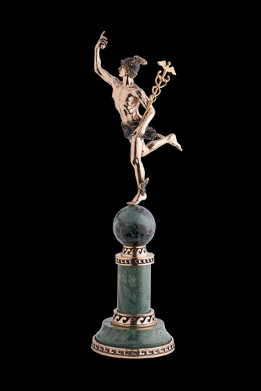 Скульптура под названием "Hermes" - Vizuri, Подлинное произведение искусства, Бронза Установлен на Камень
