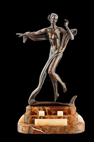 Skulptur mit dem Titel "Terpsichore" von Vizuri, Original-Kunstwerk, Bronze Auf Stein montiert