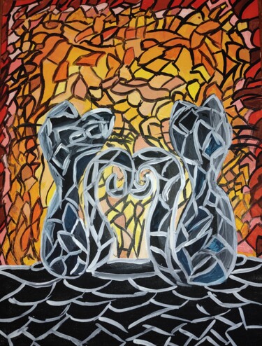 Peinture intitulée "Любовь, на холсте 3…" par Vkavtor, Œuvre d'art originale, Acrylique