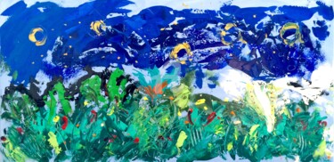 Painting titled "Bleu n°5" by V-Khu 11, Original Artwork, Acrylic