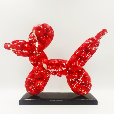 Sculpture titled "KOONSSKULL RED" by Vl, Original Artwork, Resin