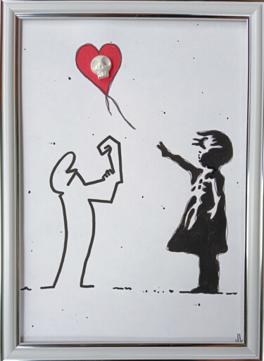 Painting titled "Lineas and Banksy g…" by Vl, Original Artwork, Acrylic Mounted on Wood Stretcher frame