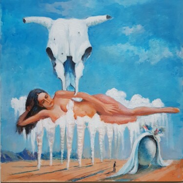 Картина под названием "Под знаком быка." - Владимир Жук, Подлинное произведение искусства, Акрил