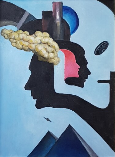 Painting titled "Перенос мозга." by Vladimir Zhuk, Original Artwork, Acrylic