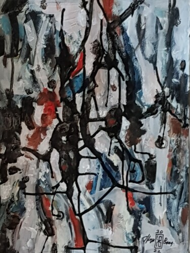 Картина под названием "Композиция N5" - Владимир Жук, Подлинное произведение искусства, Акрил