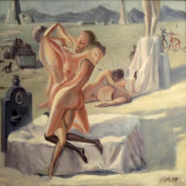 Painting titled "похищение во сне" by Vladimir Zhuk, Original Artwork, Oil