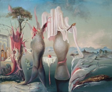Painting titled "меланхолия" by Vladimir Zhuk, Original Artwork, Oil