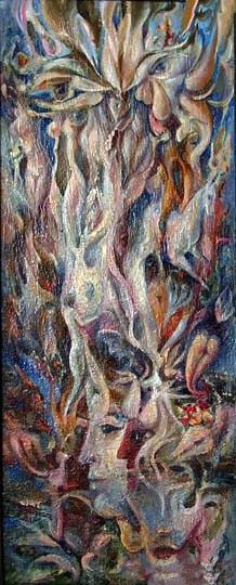 Картина под названием "искушение св. антон…" - Владимир Жук, Подлинное произведение искусства, Масло