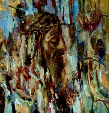 Картина под названием "Христос в терновом…" - Владимир Жук, Подлинное произведение искусства, Другой