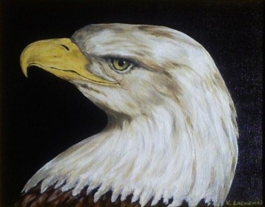 Painting titled "L'aigle" by Véronique Lachenal, Original Artwork, Acrylic