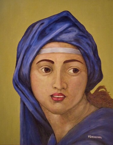 Painting titled "Delphica" by Véronique Lachenal, Original Artwork, Acrylic