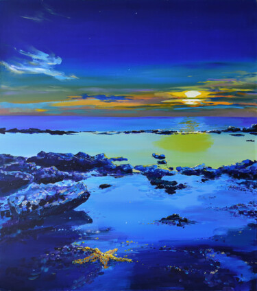 Картина под названием "Sea Star" - Vlada Kadymova, Подлинное произведение искусства, Акрил Установлен на Деревянная рама для…