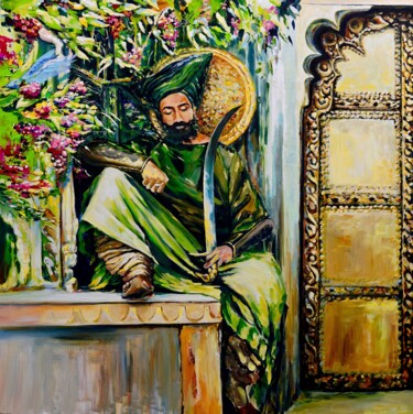 Картина под названием "Spring Gate of Maha…" - Vlada Kadymova, Подлинное произведение искусства, Акрил Установлен на Деревян…