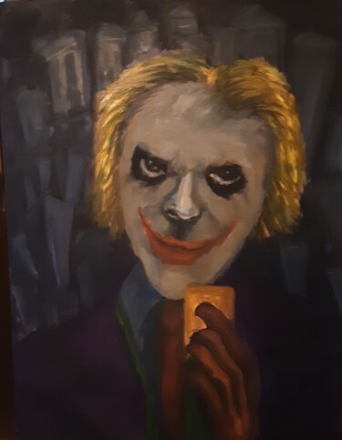 Painting titled "Джокер: вкусняшка и…" by Vlada Volnovskaia, Original Artwork, Oil