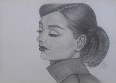 Drawing titled "Audrey Hepburn" by Vladimir Vlad, Original Artwork, Graphite