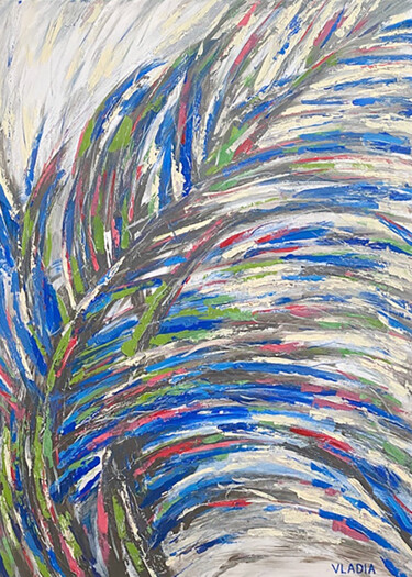 Картина под названием "palm branch" - Vladia Molchanova (VLADIA), Подлинное произведение искусства, Акрил Установлен на Дере…