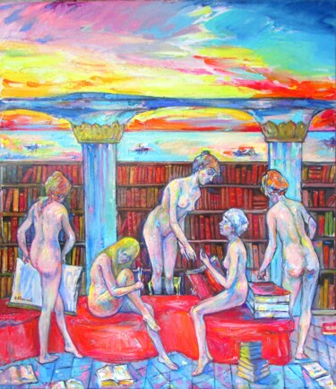 Картина под названием "Maidens' Studies" - Asatiani Vladimer (Lado), Подлинное произведение искусства, Масло