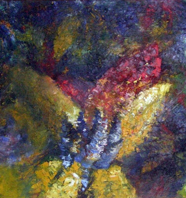 Картина под названием "Водяная лилия   кор…" - Vladimir Andryushin, Подлинное произведение искусства, Масло Установлен на Де…