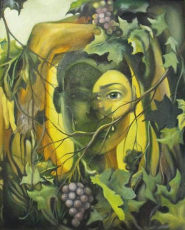 Картина под названием "Grape window" - Vladimir Bazanov, Подлинное произведение искусства