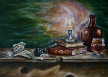 Картина под названием "Муки творчества" - Владимир Бондаренко, Подлинное произведение искусства, Масло