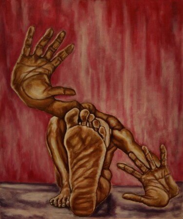 Картина под названием "Стоп!" - Владимир Бондаренко, Подлинное произведение искусства, Масло