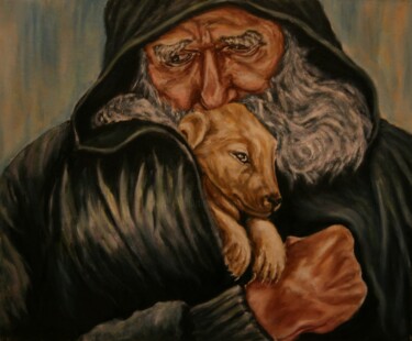 Картина под названием "В любящих руках" - Владимир Бондаренко, Подлинное произведение искусства, Масло