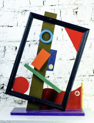 Sculpture titled "Probably constructi…" by Vladimir Borisov, Original Artwork, Wood Mounted on Wood Panel