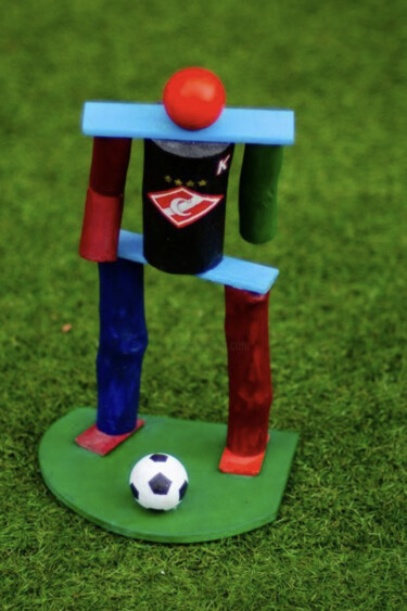 "Soccer player" başlıklı Heykel Vladimir Borisov tarafından, Orijinal sanat, Ahşap Ahşap panel üzerine monte edilmiş
