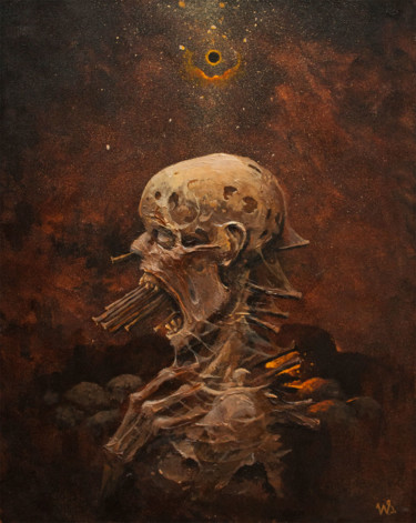 Painting titled "Mummy's profile" by Vladimir Chebakov, Original Artwork, Acrylic