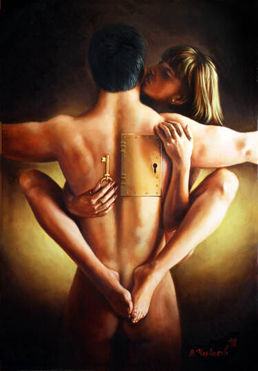 Картина под названием "Золотой ключик" - Vladimir Cherkasov, Подлинное произведение искусства, Масло