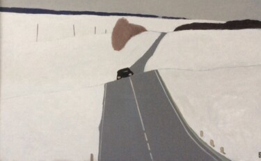 Картина под названием "winter road" - Владимир Дайбов, Подлинное произведение искусства, Акрил