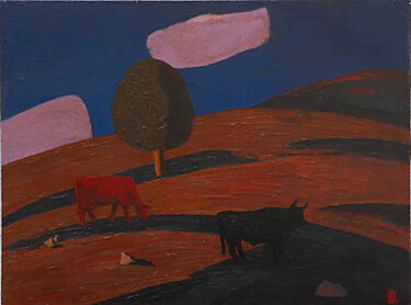 Картина под названием "Южный вечер" - Владимир Дайбов, Подлинное произведение искусства, Масло