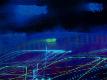 Arts numériques intitulée "Étude en bleu 1" par Théo Golb, Œuvre d'art originale