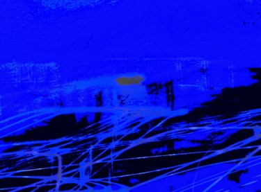 Digitale Kunst mit dem Titel "Étude en bleu 2" von Théo Golb, Original-Kunstwerk
