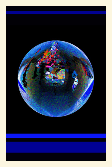 Arts numériques intitulée "Sphère bleue, étude…" par Théo Golb, Œuvre d'art originale