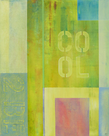 Malerei mit dem Titel "2 BE COOL" von Théo Golb, Original-Kunstwerk, Acryl