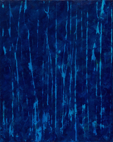 Peinture intitulée "La forêt bleue" par Théo Golb, Œuvre d'art originale, Acrylique