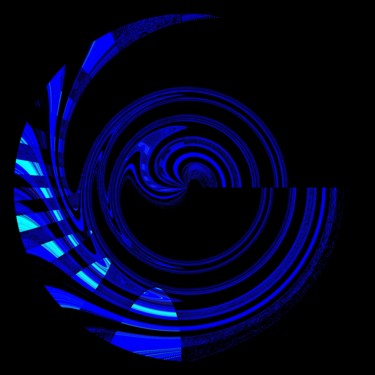 Arts numériques intitulée "Cercle bleu et noir" par Théo Golb, Œuvre d'art originale, Peinture numérique