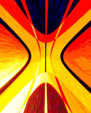 Digitale Kunst mit dem Titel "Le grand X orange…" von Théo Golb, Original-Kunstwerk