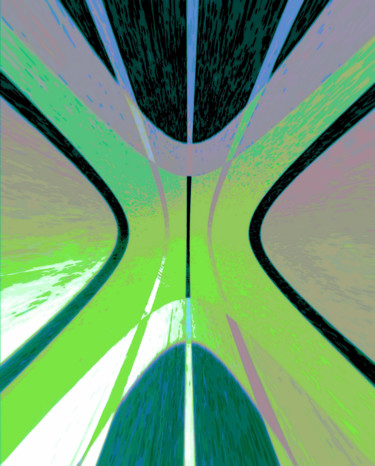 Digital Arts titled "Le grand X vert 3 (…" by Théo Golb, Original Artwork