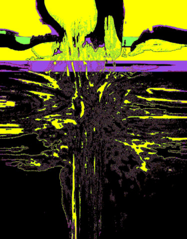 Arts numériques intitulée "ARBRE, estampe en j…" par Théo Golb, Œuvre d'art originale, Peinture numérique