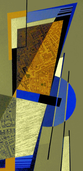 Digitale Kunst mit dem Titel "GEOMETRIC IMPROMPTU" von Théo Golb, Original-Kunstwerk