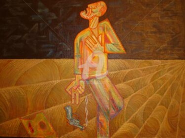 Peinture intitulée "Смерть Ван Гога" par Vladimir Ilitch Kobylinsky, Œuvre d'art originale, Huile