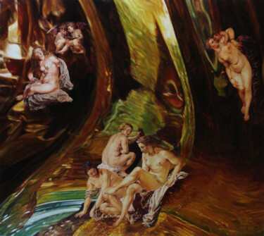Peinture intitulée "очарование ренессан…" par Vladimir Ivanov, Œuvre d'art originale, Huile